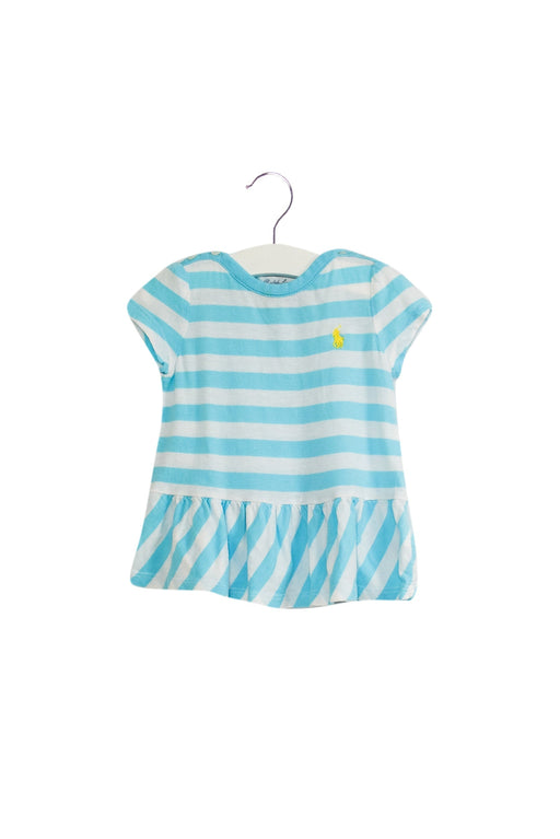 A Blue Short Sleeve Tops from Ralph Lauren in size 6-12M for girl. (Front View)