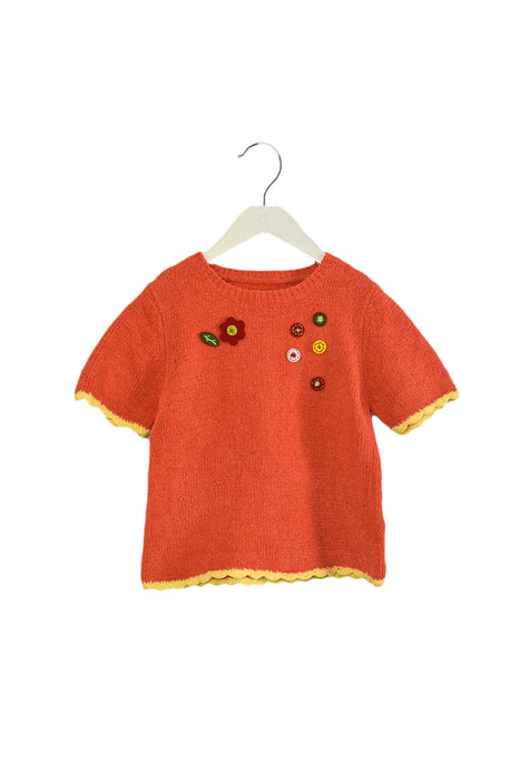 A Orange Short Sleeve Tops from Chickeeduck in size 5T for girl. (Front View)