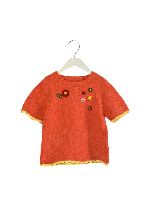 A Orange Short Sleeve Tops from Chickeeduck in size 5T for girl. (Front View)