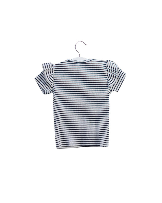 A Navy Short Sleeve Tops from Seed in size 3-6M for girl. (Back View)