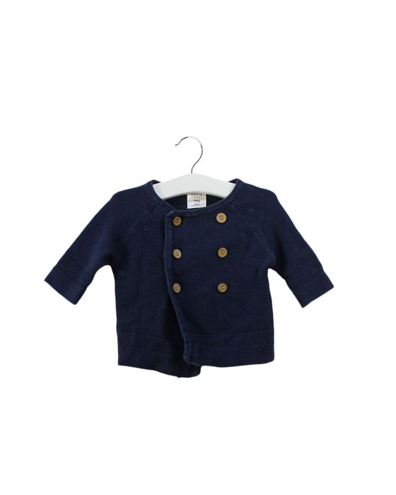 A Navy Short Sleeve Tops from Seed in size Newborn for neutral. (Front View)