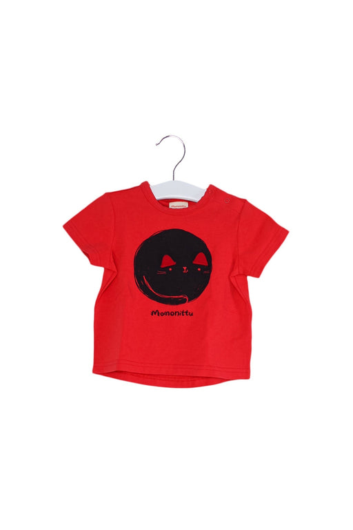 A Red Short Sleeve Tops from Momonittu in size 3-6M for boy. (Front View)