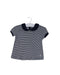 A Navy Short Sleeve Tops from Petit Bateau in size 3-6M for girl. (Front View)