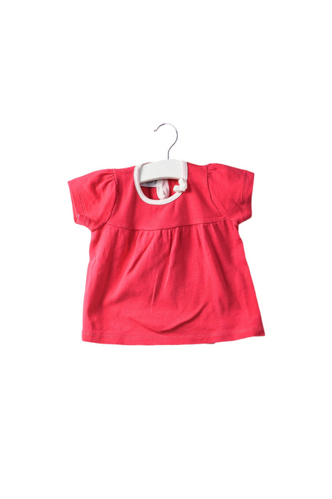 A Pink Short Sleeve Tops from Petit Bateau in size 6-12M for girl. (Back View)