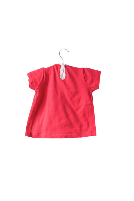 A Pink Short Sleeve Tops from Petit Bateau in size 6-12M for girl. (Front View)