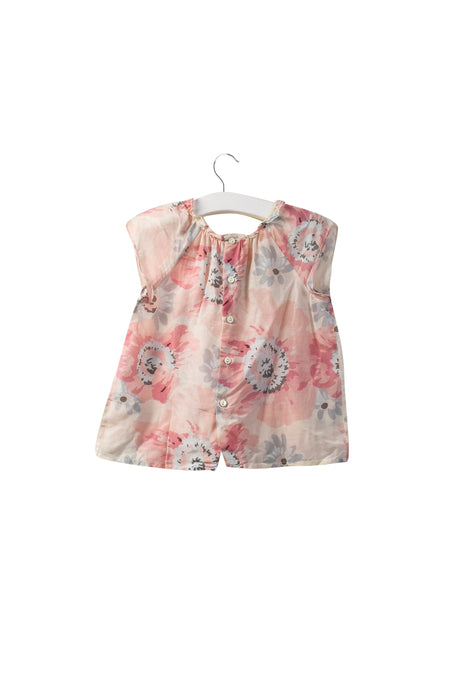 A Pink Short Sleeve Tops from Bonpoint in size 2T for girl. (Front View)