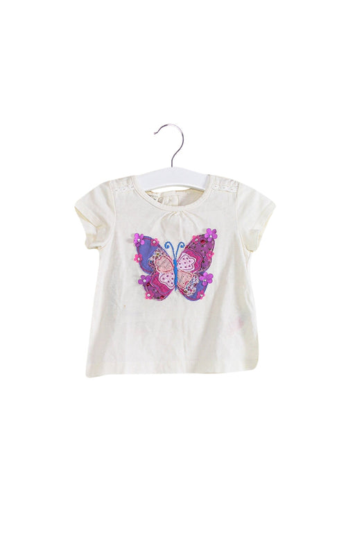 A White Short Sleeve Tops from Monsoon in size 3-6M for girl. (Front View)