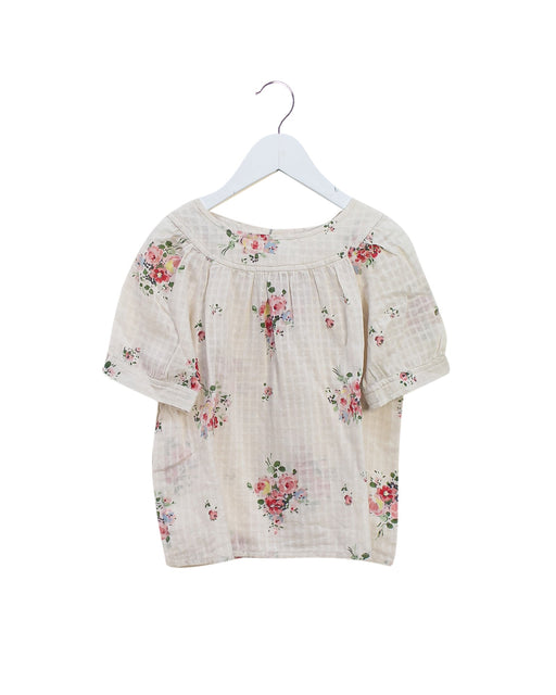A Ivory Short Sleeve Tops from Bonpoint in size 4T for girl. (Front View)