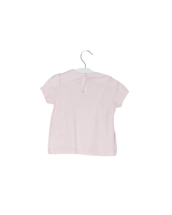A Pink Short Sleeve Tops from Petit Bateau in size 3-6M for girl. (Back View)