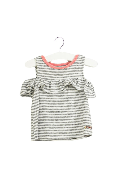 A Grey Short Sleeve Tops from Hudson in size 6-12M for girl. (Front View)