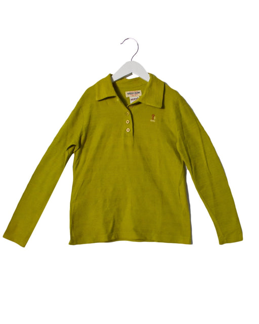 A Green Long Sleeve Polos from Guess Jeans in size 14Y for boy. (Front View)