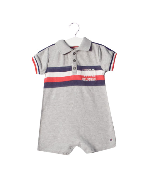 A Grey Short Sleeve Rompers from Tommy Hilfiger in size 12-18M for boy. (Front View)
