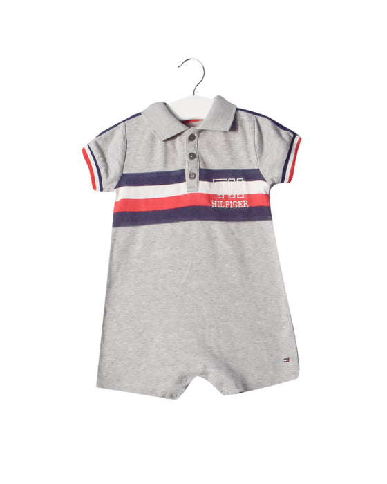 A Grey Short Sleeve Rompers from Tommy Hilfiger in size 12-18M for boy. (Front View)