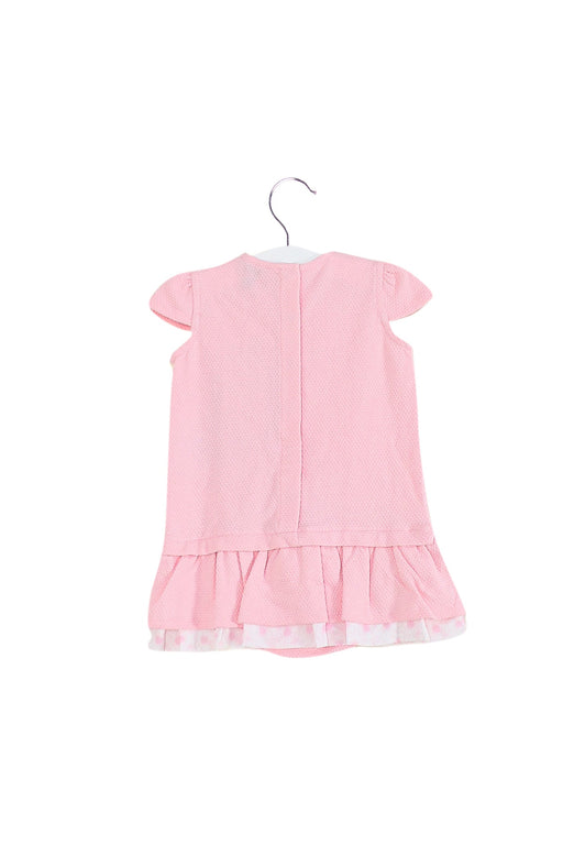A Pink Short Sleeve Dresses from Armani in size 6-12M for girl. (Front View)