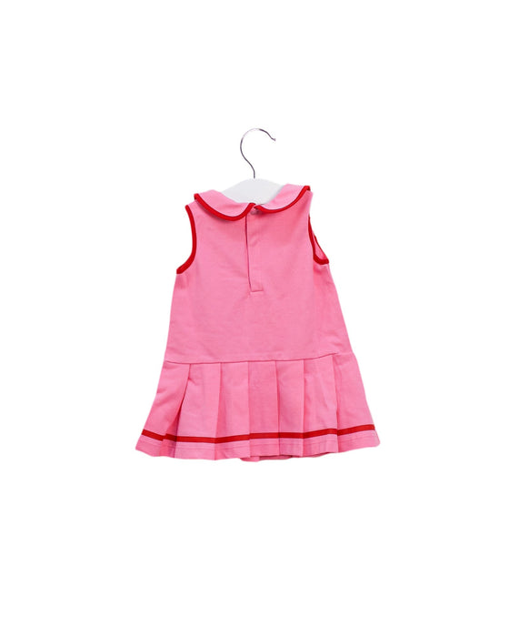 A Pink Sleeveless Dresses from Jacadi in size 6-12M for girl. (Back View)