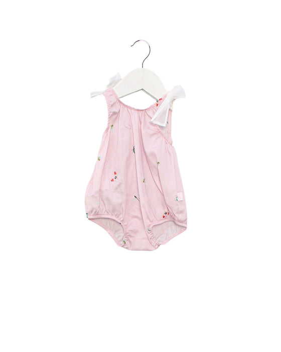 A Pink Sleeveless Bodysuits from Il Gufo in size 3-6M for girl. (Back View)