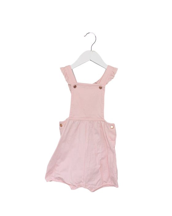 A Pink Overall Shorts from Petit Bateau in size 18-24M for girl. (Front View)