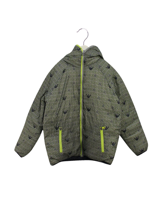A Navy Puffer/Quilted Jackets from Armani in size 10Y for boy. (Front View)