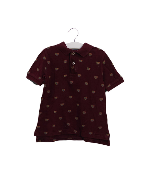 A Burgundy Short Sleeve Polos from Polo Ralph Lauren in size 3T for boy. (Front View)