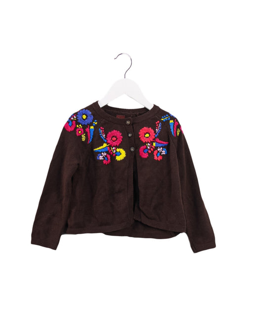 A Brown Cardigans from Tea in size 4T for girl. (Front View)