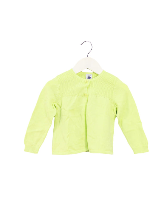 A Yellow Cardigans from Petit Bateau in size 12-18M for girl. (Front View)