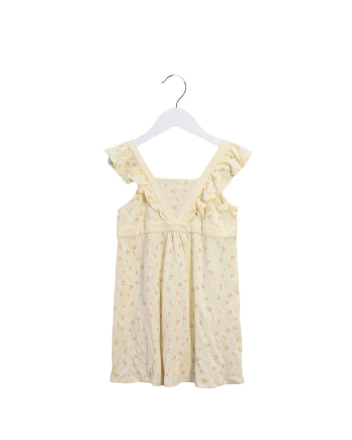 A Yellow Sleeveless Dresses from Chickeeduck in size 3T for girl. (Front View)