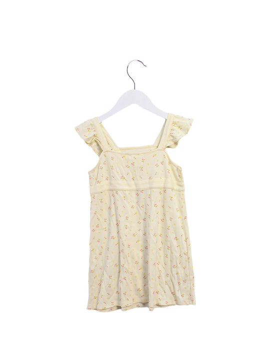 A Yellow Sleeveless Dresses from Chickeeduck in size 3T for girl. (Back View)