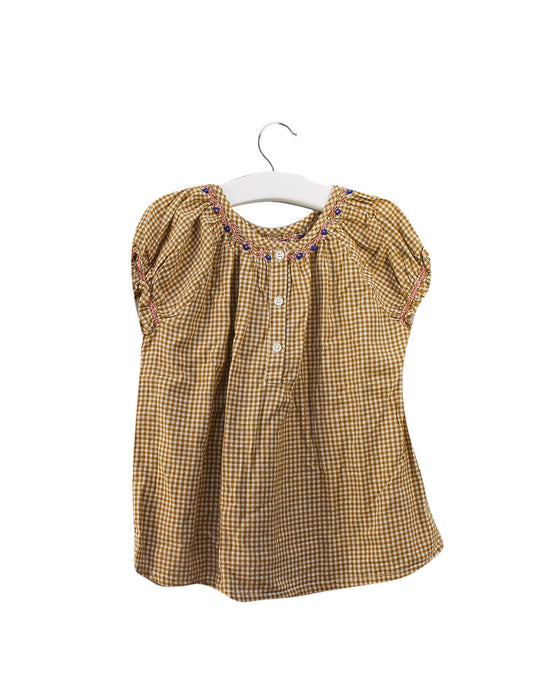 A Brown Short Sleeve Tops from Velveteen in size 6T for girl. (Back View)