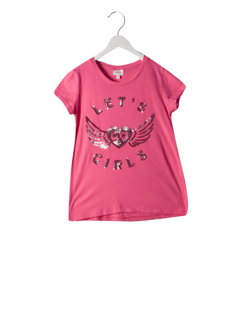 A Pink Short Sleeve T Shirts from Seed in size 9Y for girl. (Front View)