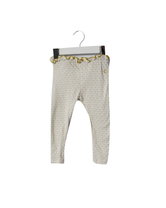 A White Leggings from Petit Bateau in size 18-24M for girl. (Front View)