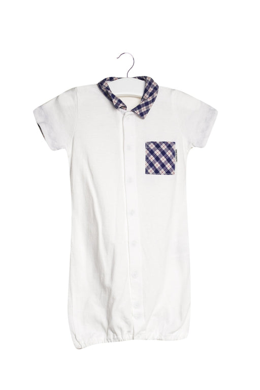 A White Short Sleeve Rompers from Comme Ca Fossette in size 0-3M for boy. (Front View)