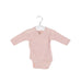 A Pink Long Sleeve Bodysuits from Petit Bateau in size 0-3M for girl. (Front View)