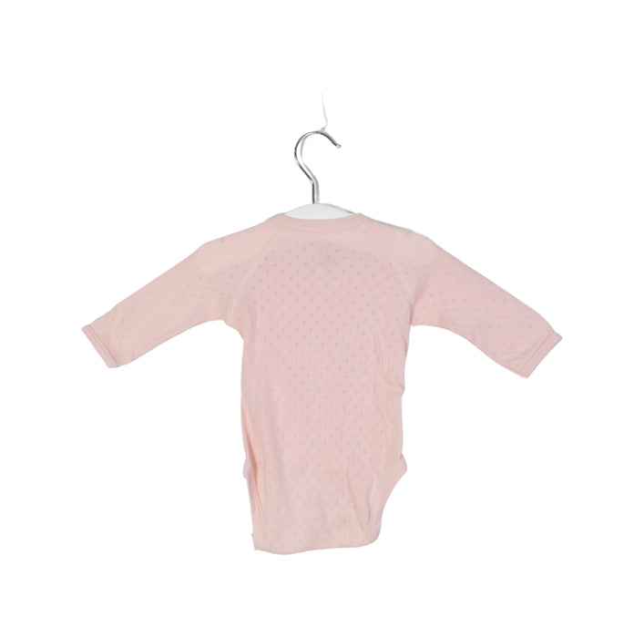 A Pink Long Sleeve Bodysuits from Petit Bateau in size 0-3M for girl. (Back View)