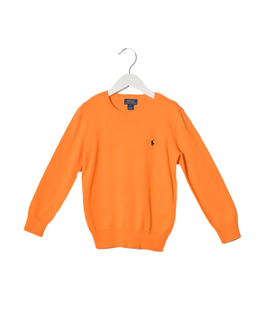 A Orange Knit Sweaters from Polo Ralph Lauren in size 7Y for boy. (Front View)