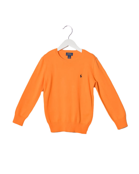 A Orange Knit Sweaters from Polo Ralph Lauren in size 7Y for boy. (Front View)