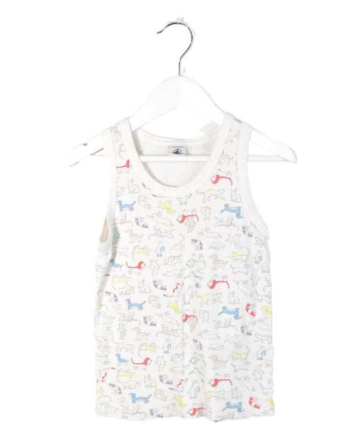 A White Sleeveless T Shirts from Petit Bateau in size 6T for neutral. (Front View)