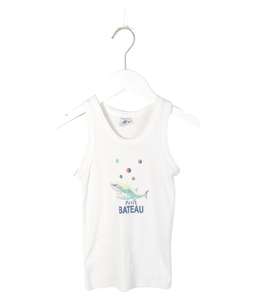 A White Sleeveless T Shirts from Petit Bateau in size 6T for neutral. (Front View)