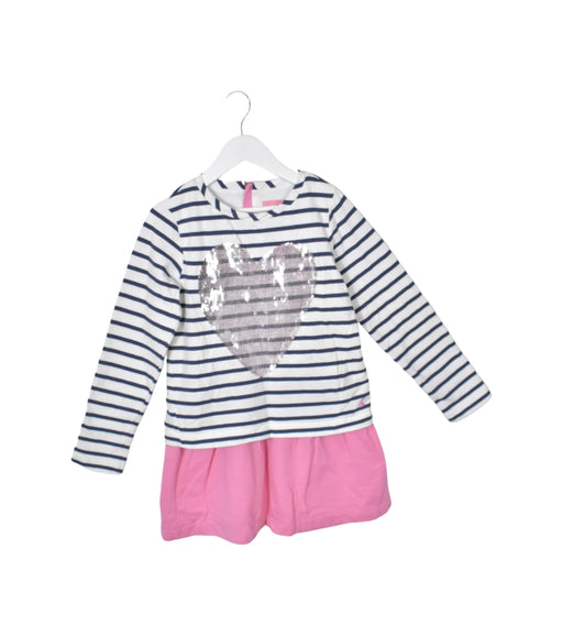 A White Long Sleeve Dresses from Joules in size 9Y for girl. (Front View)
