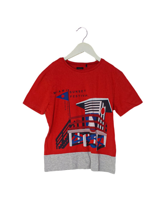 A Red Short Sleeve T Shirts from IKKS in size 12Y for boy. (Front View)