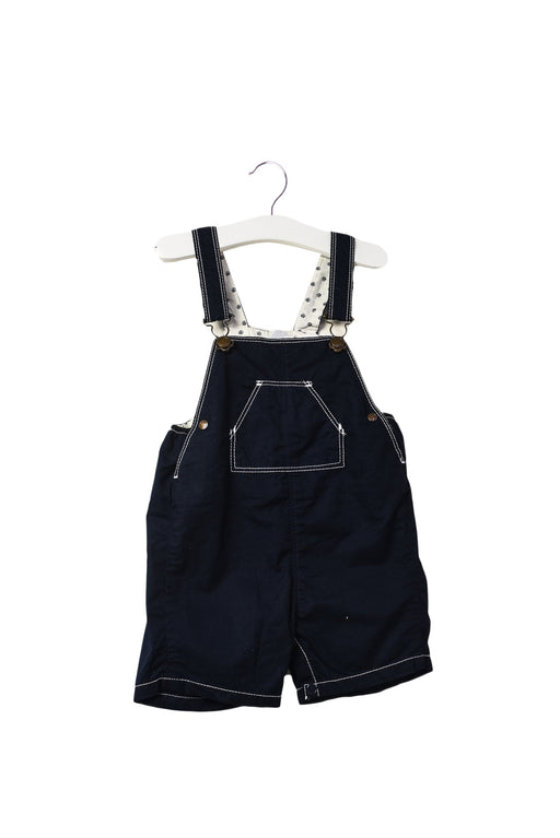 A Navy Overall Shorts from Petit Bateau in size 3-6M for boy. (Front View)