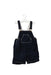 A Navy Overall Shorts from Petit Bateau in size 3-6M for boy. (Front View)