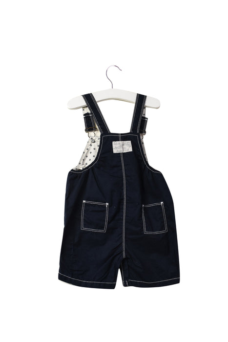 A Navy Overall Shorts from Petit Bateau in size 3-6M for boy. (Back View)