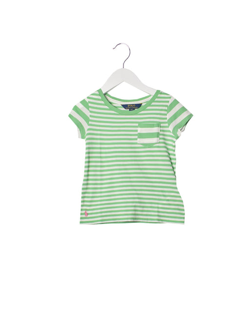 A White Short Sleeve T Shirts from Polo Ralph Lauren in size 4T for girl. (Front View)