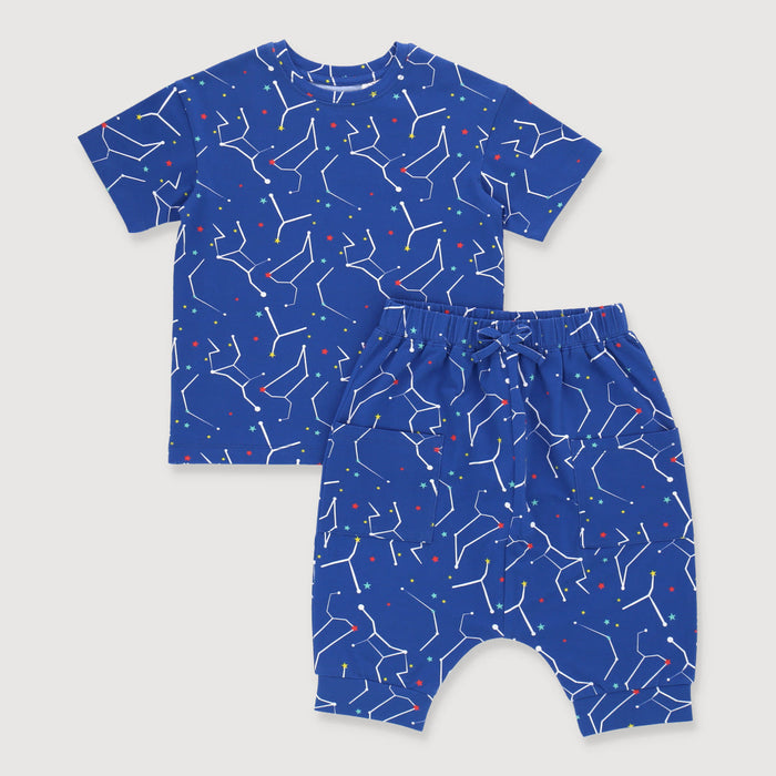 Little Explorer Toddler Boy T-Shirt & Utility Shorts Set (Space)
