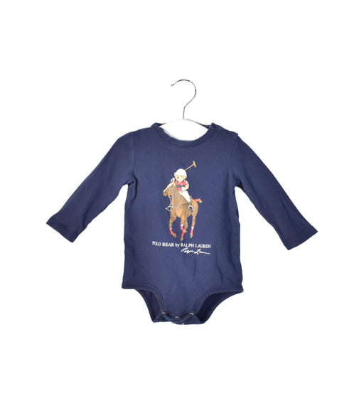 A Navy Long Sleeve Bodysuits from Ralph Lauren in size 3-6M for boy. (Front View)