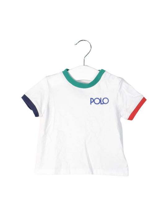 A White Short Sleeve T Shirts from Polo Ralph Lauren in size 3-6M for boy. (Front View)