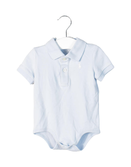 A Blue Short Sleeve Bodysuits from Ralph Lauren in size 6-12M for boy. (Front View)