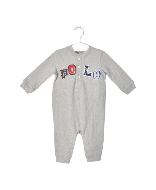 A Grey Long Sleeve Jumpsuits from Ralph Lauren in size 3-6M for boy. (Front View)