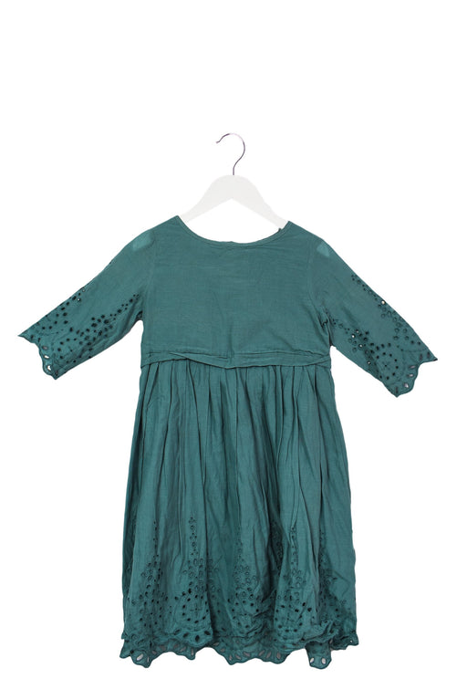 Bonpoint Teal Long Sleeve Dress 6T at Retykle Singapore