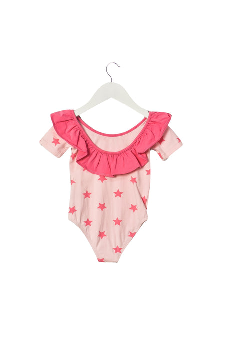 A Pink Short Sleeve Bodysuits from Seed in size 2T for girl. (Back View)